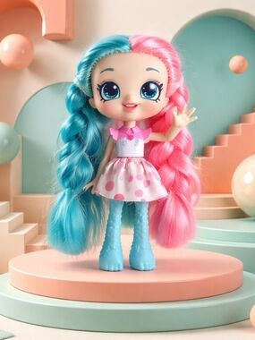 Shoppies Shopkins Doll Peppa Mint Jessicake 5” with Polka Dot Skirt